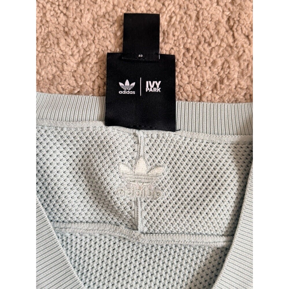 ADIDAS IVY PARK Beyoncé Mint Green Knitted Mesh Crop Top Shirt Jersey 2XL - Picture 2 of 16